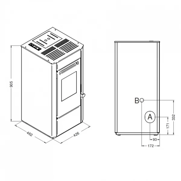 Soba pe peleti ELSA ALB  , 9,5 Kw   MCZ - imagine 2