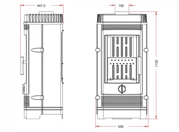 Soba din fonta GOMONT   , 12 Kw     MCZ - imagine 3