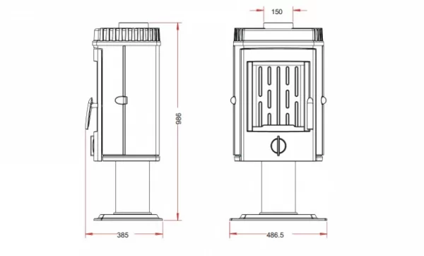 Soba din fonta pe lemne MESNIL  , 8Kw     MCZ - imagine 3