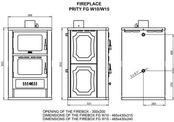 Termosoba pe lemne  PRITY  FGW15   , 20 Kw - imagine 3
