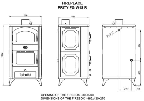 Termosoba pe lemne  PRITY  FGW18R   ,  23 Kw - imagine 3