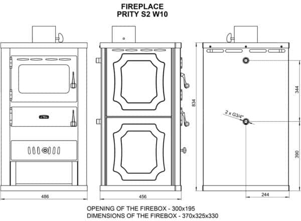 Termosoba pe lemne  PRITY  S2W10  , 16 Kw - imagine 4