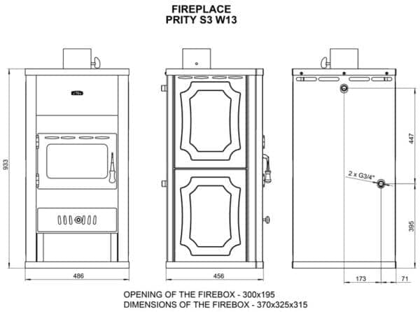 Termosoba  pe lemne  PRITY S3W13  , 18 Kw - imagine 4