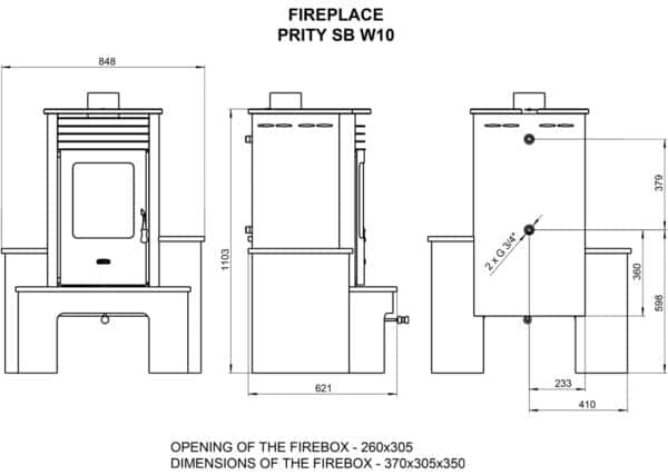 Termosoba  pe lemne  PRITY  SBW10   , 15 Kw - imagine 4