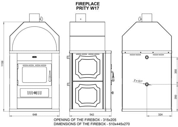 Termosoba  pe lemne  PRITY  W17   , 25 Kw - imagine 4