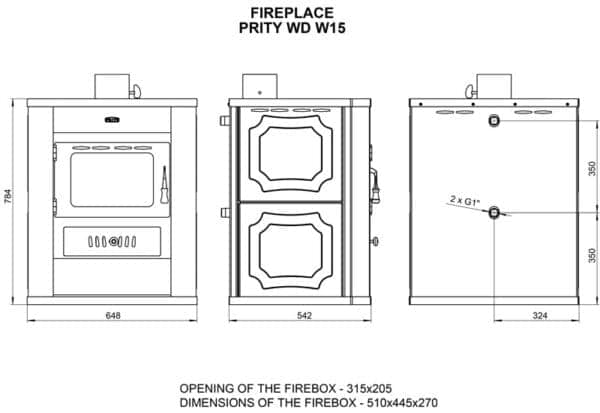 Termosoba  pe lemne  PRITY  WDW15   , 22 Kw - imagine 4