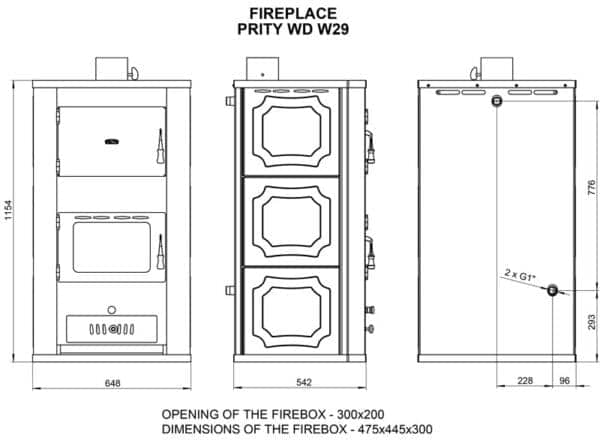 Termosoba pe lemne  PRITY  WDW29  , 38 Kw - imagine 4