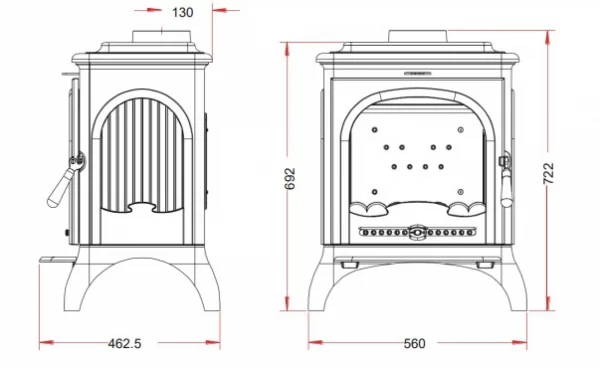 Soba din fonta pe lemne SEVILLE 2 - ANTRACIT  , 7 Kw   MCZ - imagine 3