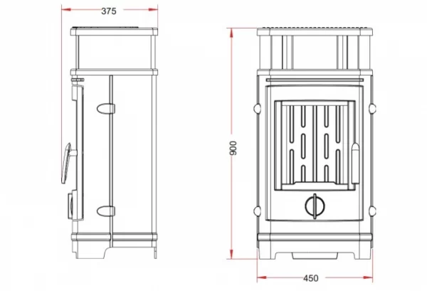 Soba din fonta pe lemne TREVILLE  , 8Kw     MCZ - imagine 3